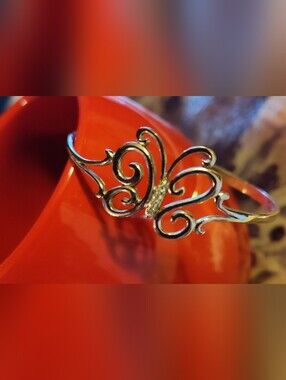 Elegant Sterling Silver Butterfly Cuff Bracelet